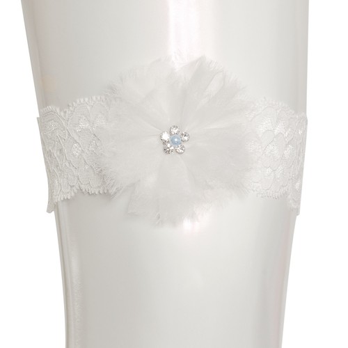 Strumpfband mit blüte strass - strumpfband,